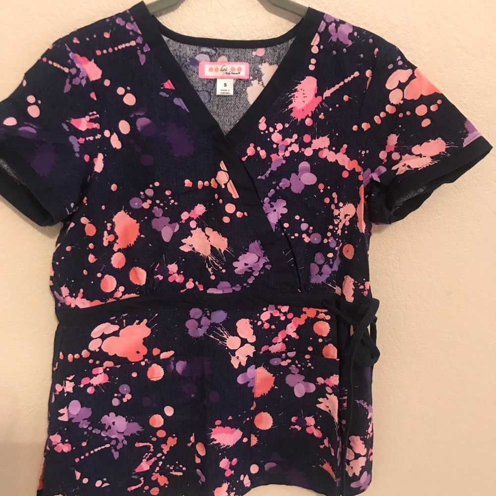 Colorful scrub top